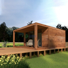 39.15 SQM High-end Mobile Home Sheds Wood Cabin Prefabricated for Private Clubs Sun Rooms with Outdoor Terrace
